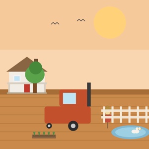 Sunny Fields — a farm paint-by-sticker puzzle from Pentire's built-in library