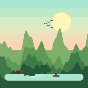Dusky Vista — a landscape paint-by-sticker puzzle from Pentire's built-in library