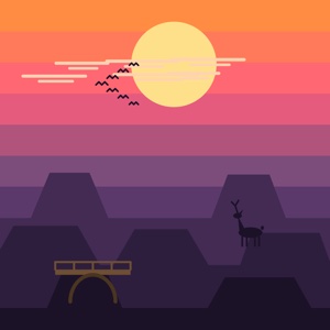 Violet Peaks — a landscape paint-by-sticker puzzle from Pentire's built-in library